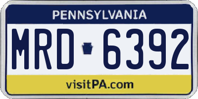 PA license plate MRD6392