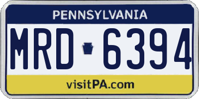 PA license plate MRD6394