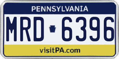 PA license plate MRD6396