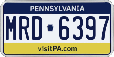 PA license plate MRD6397