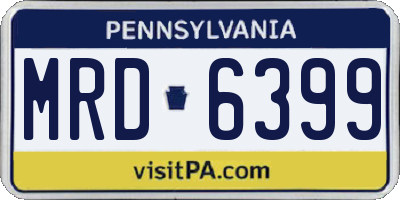 PA license plate MRD6399