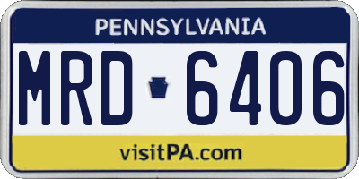 PA license plate MRD6406