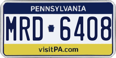 PA license plate MRD6408