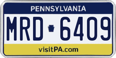 PA license plate MRD6409