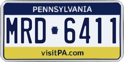 PA license plate MRD6411
