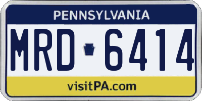 PA license plate MRD6414