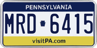 PA license plate MRD6415