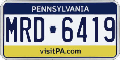 PA license plate MRD6419