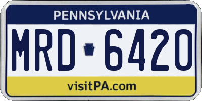 PA license plate MRD6420