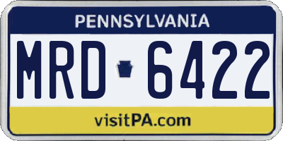 PA license plate MRD6422