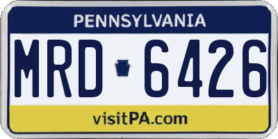 PA license plate MRD6426