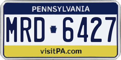 PA license plate MRD6427