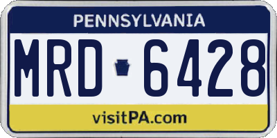 PA license plate MRD6428