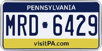 PA license plate MRD6429
