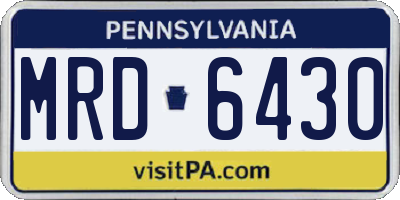 PA license plate MRD6430