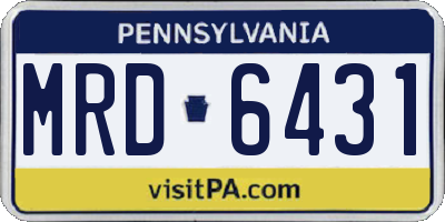 PA license plate MRD6431