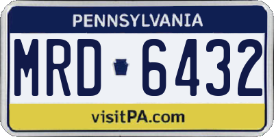 PA license plate MRD6432