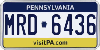 PA license plate MRD6436