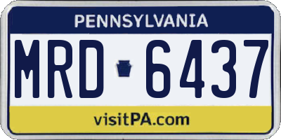 PA license plate MRD6437