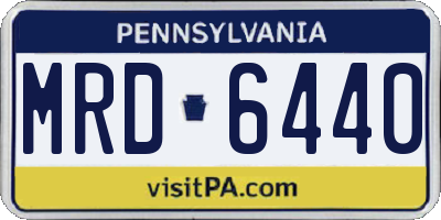 PA license plate MRD6440