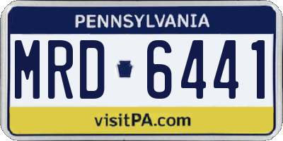 PA license plate MRD6441