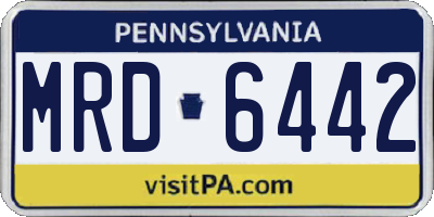 PA license plate MRD6442