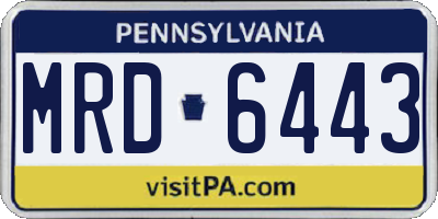 PA license plate MRD6443