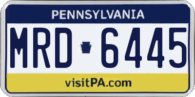 PA license plate MRD6445