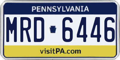PA license plate MRD6446