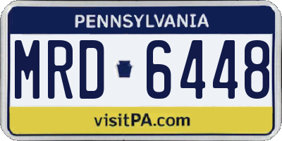PA license plate MRD6448