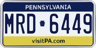 PA license plate MRD6449