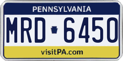PA license plate MRD6450