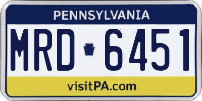 PA license plate MRD6451