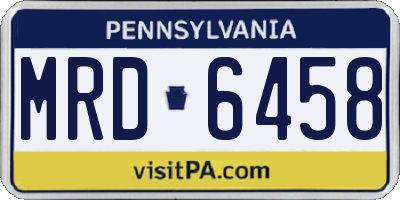 PA license plate MRD6458