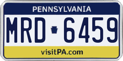 PA license plate MRD6459