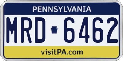 PA license plate MRD6462