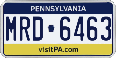 PA license plate MRD6463