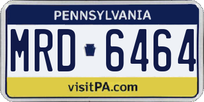 PA license plate MRD6464