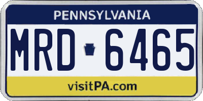 PA license plate MRD6465
