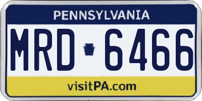PA license plate MRD6466