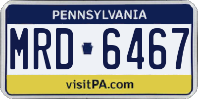 PA license plate MRD6467