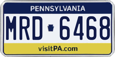 PA license plate MRD6468