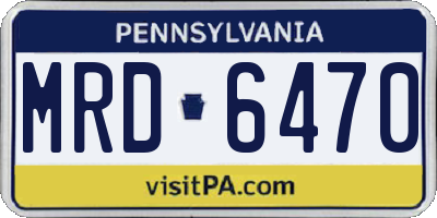 PA license plate MRD6470