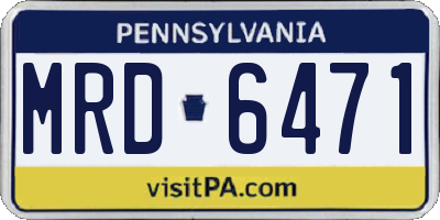 PA license plate MRD6471