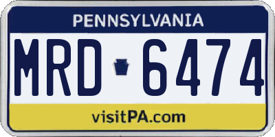 PA license plate MRD6474