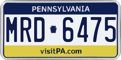 PA license plate MRD6475