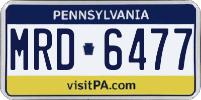 PA license plate MRD6477