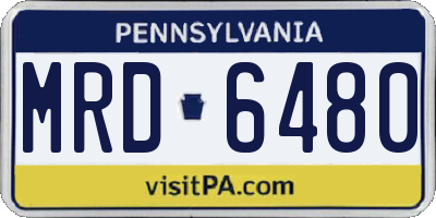 PA license plate MRD6480