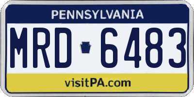 PA license plate MRD6483