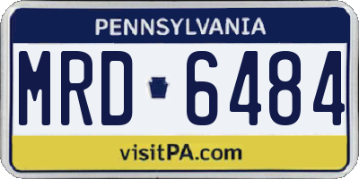 PA license plate MRD6484